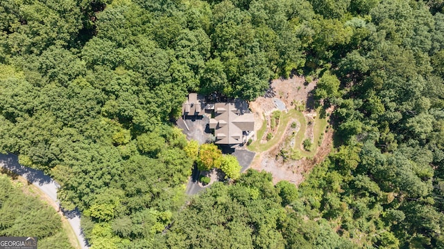 aerial view with a forest view