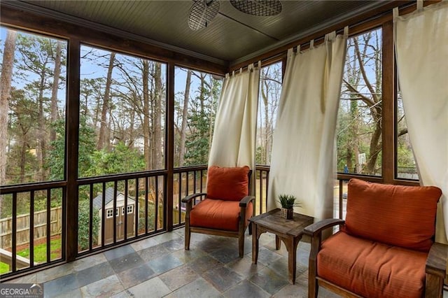 view of sunroom