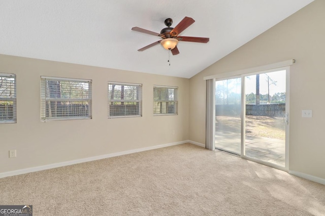 2 Hickory Rd, Rincon, GA 31326 - spare room featuring carpet flooring, vaulted ceiling, plenty of natural light, and baseboards