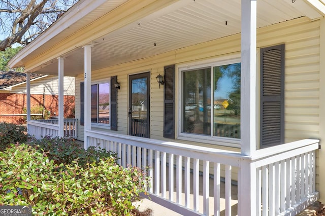 view of home's exterior featuring covered porch