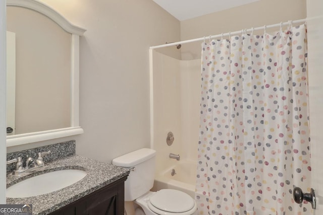 2 Hickory Rd, Rincon, GA 31326 - bathroom featuring vanity, shower / bathtub combination with curtain, and toilet