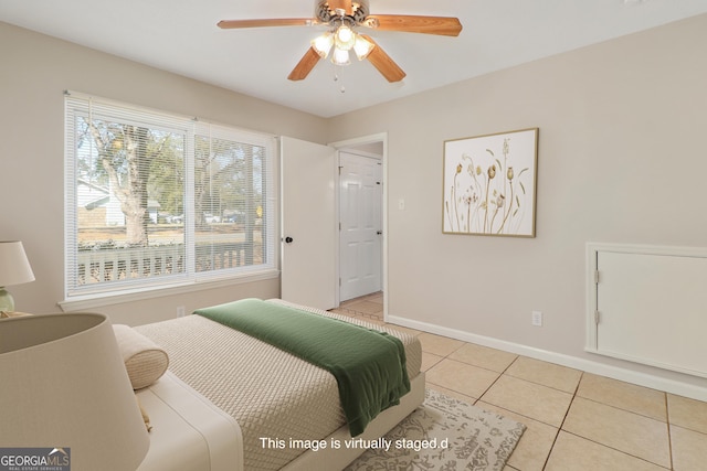 2 Hickory Rd, Rincon, GA 31326 - bedroom featuring light tile patterned flooring, baseboards, and ceiling fan