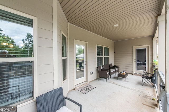 view of patio / terrace featuring an outdoor living space