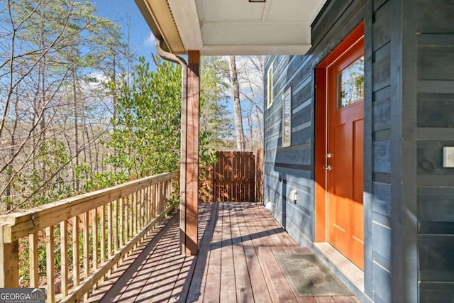 view of wooden deck