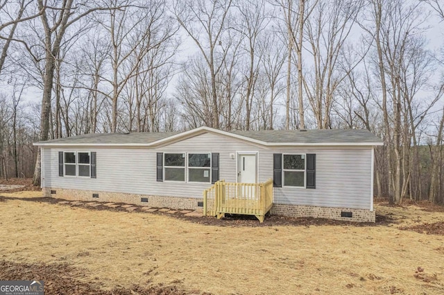 manufactured / mobile home featuring crawl space