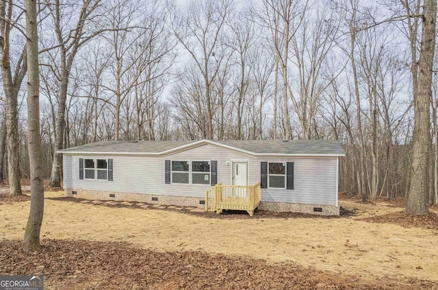 manufactured / mobile home featuring crawl space