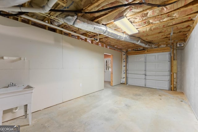 garage featuring a sink