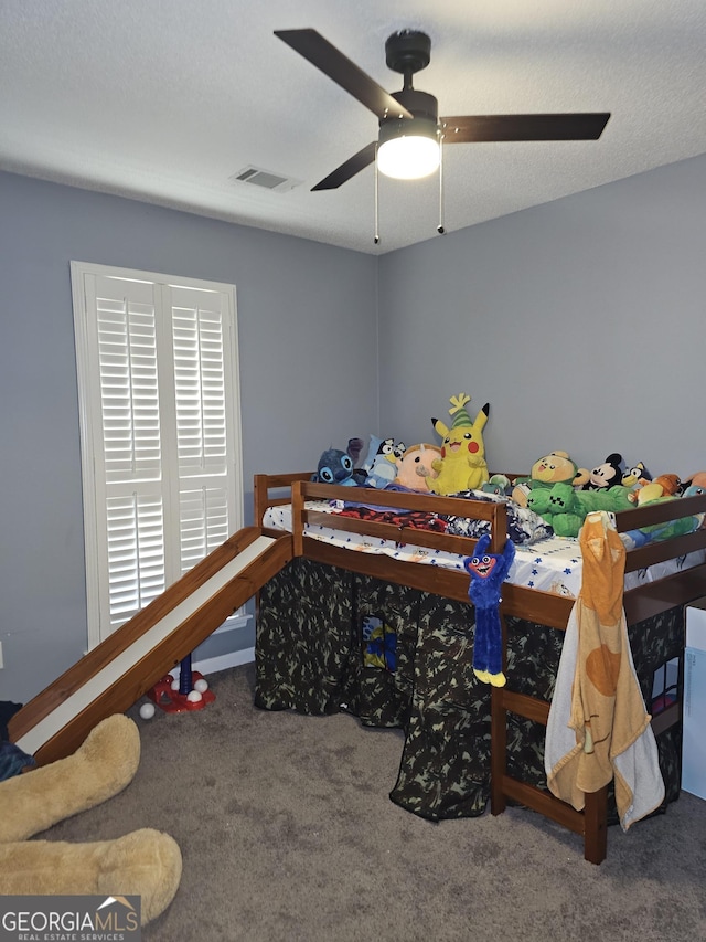 1722 Harrogate Dr, Augusta, GA 30906 - carpeted bedroom featuring a ceiling fan and visible vents