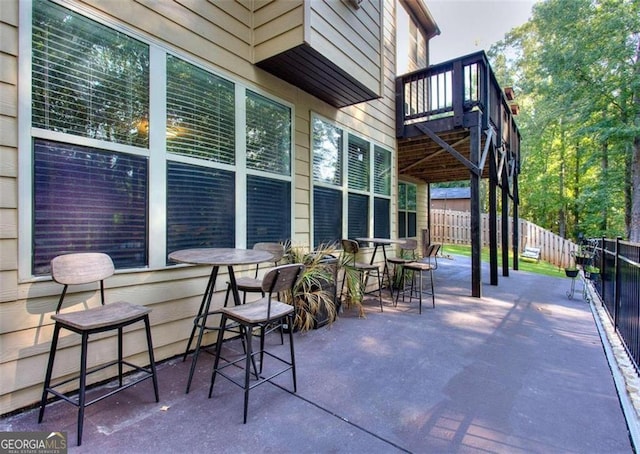 view of patio / terrace with fence