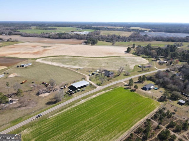 aerial view with a rural view