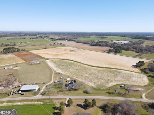 drone / aerial view with a rural view