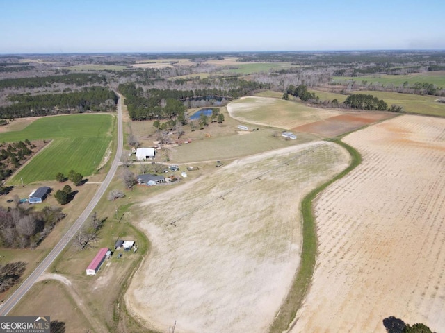 drone / aerial view featuring a rural view