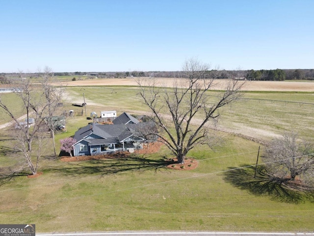 drone / aerial view featuring a rural view