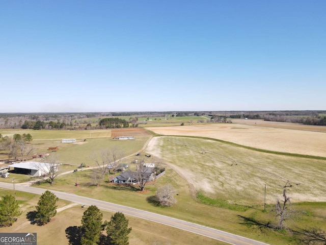 aerial view with a rural view