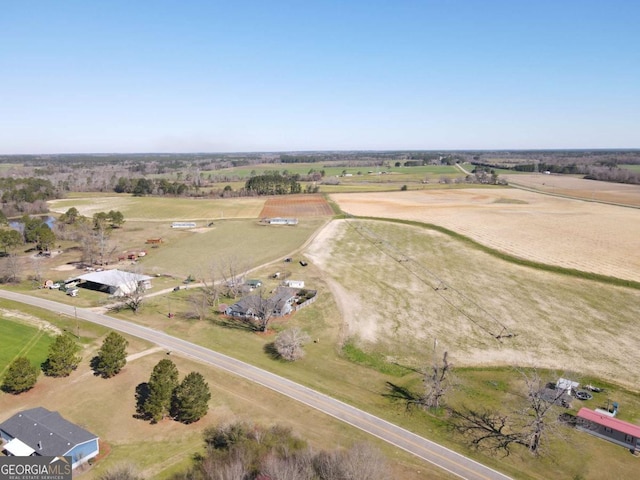 drone / aerial view featuring a rural view