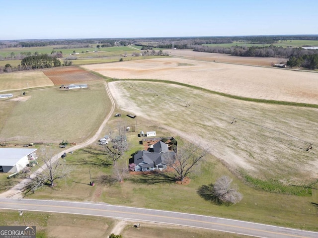 aerial view featuring a rural view