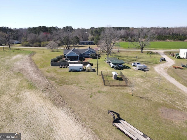 drone / aerial view with a rural view