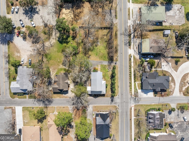 drone / aerial view with a residential view