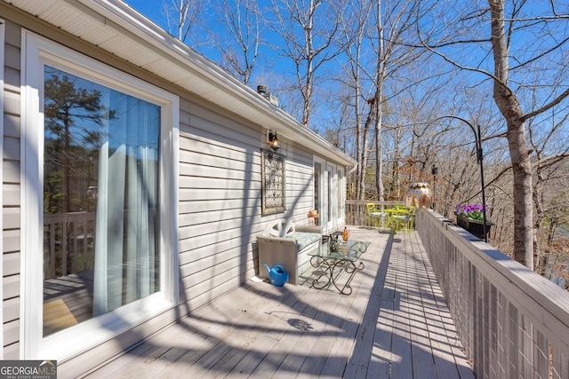 view of wooden deck