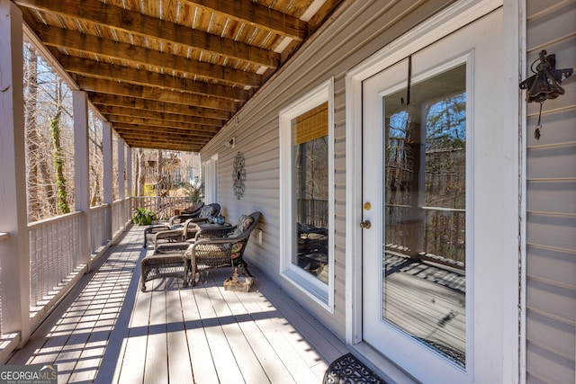 view of wooden deck