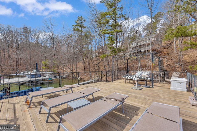 deck featuring a boat dock