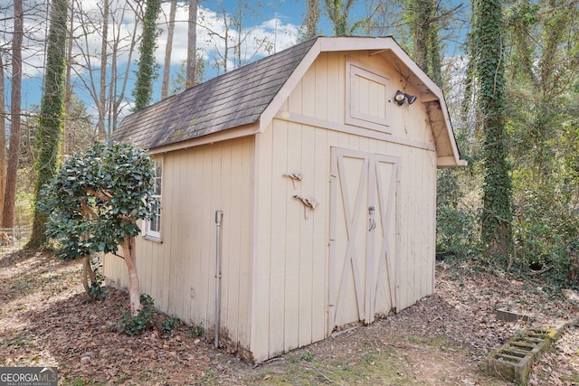 view of shed