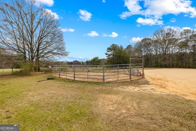 view of yard featuring a rural view