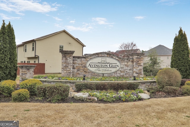 view of community sign