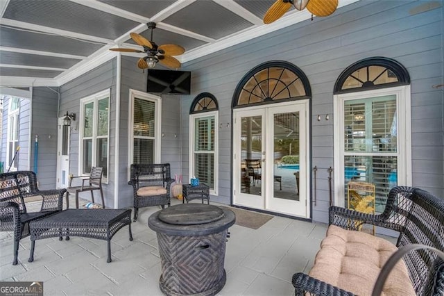 view of patio / terrace featuring a ceiling fan