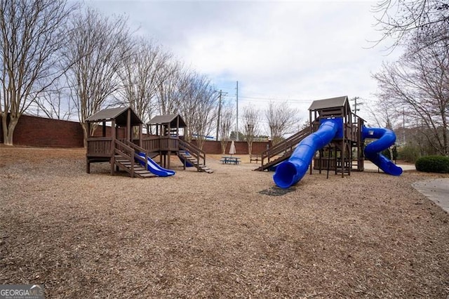 view of community jungle gym