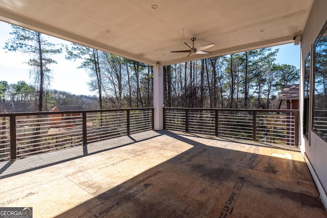 view of patio / terrace with ceiling fan