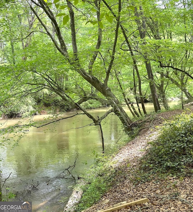 property view of water with a view of trees