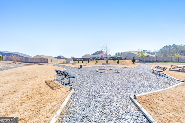 view of yard featuring fence