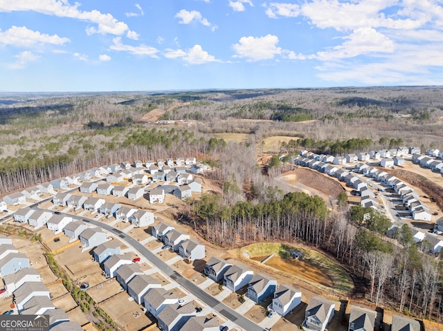 aerial view with a residential view