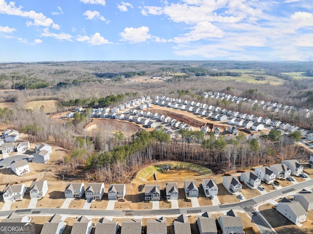 aerial view with a residential view