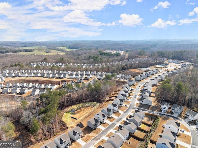 aerial view with a residential view