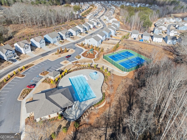 drone / aerial view featuring a residential view