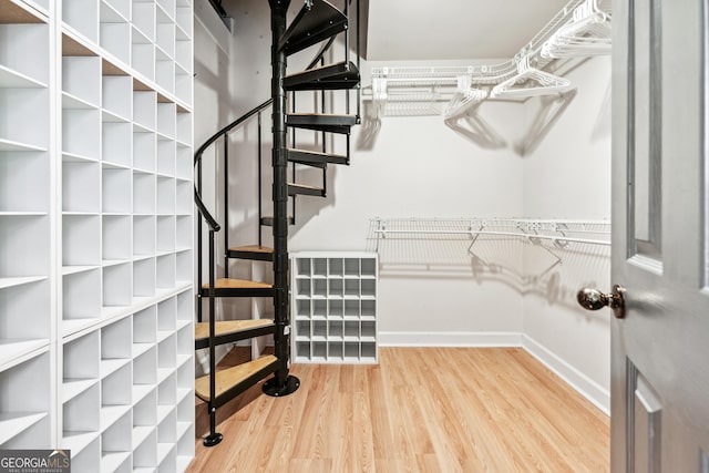 160 Deer Cliff Cv, Lawrenceville, GA 30043 - walk in closet featuring wood finished floors