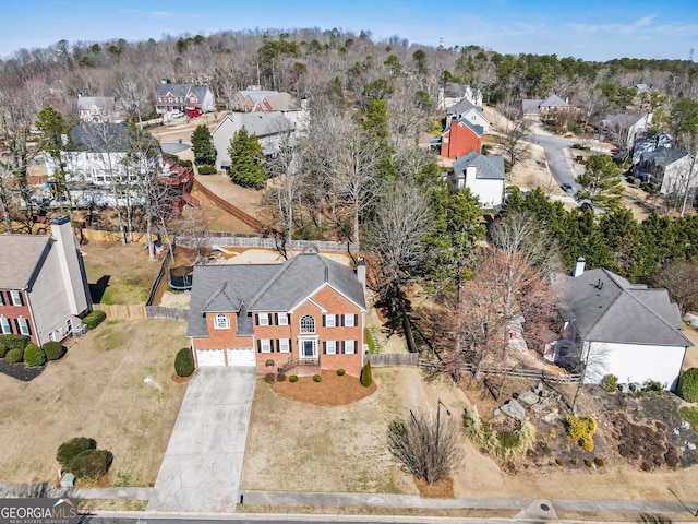 drone / aerial view featuring a residential view