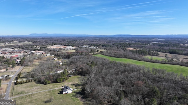 drone / aerial view with a mountain view