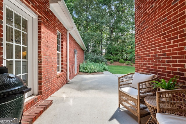 view of patio featuring grilling area