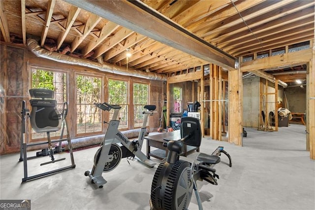 exercise area with plenty of natural light