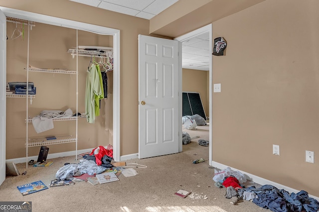 111 Laurel Oak Ln, Warner Robins, GA 31093 - bedroom with a closet, a paneled ceiling, and baseboards