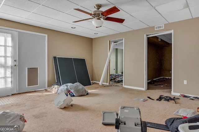 111 Laurel Oak Ln, Warner Robins, GA 31093 - interior space featuring a wealth of natural light, a drop ceiling, and visible vents