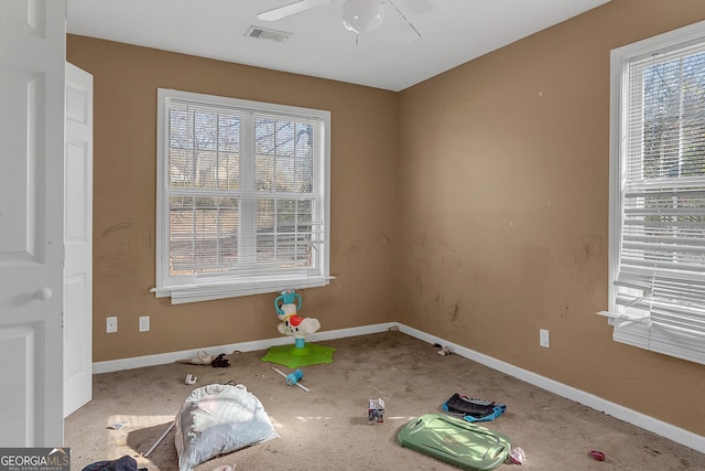 111 Laurel Oak Ln, Warner Robins, GA 31093 - unfurnished room featuring baseboards, visible vents, and a ceiling fan