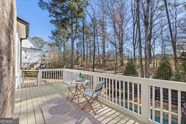 view of wooden deck