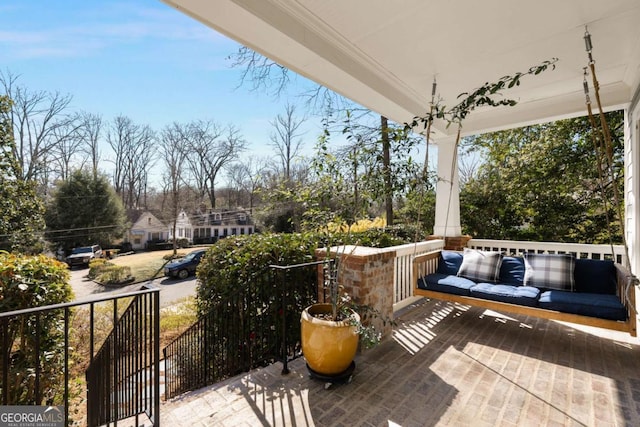 deck with an outdoor hangout area