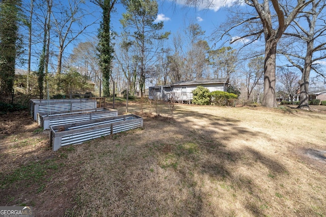 view of yard featuring a garden