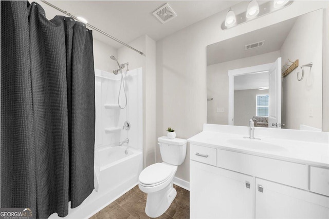 2401 Cotton Gin Row, Jefferson, GA 30549 - full bathroom with vanity, shower / tub combo, toilet, and visible vents