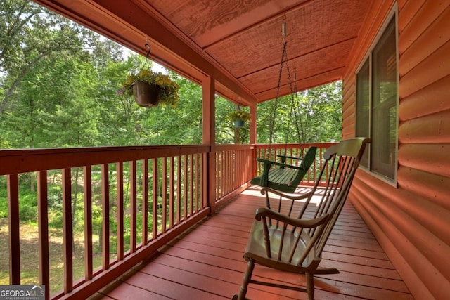 view of wooden deck